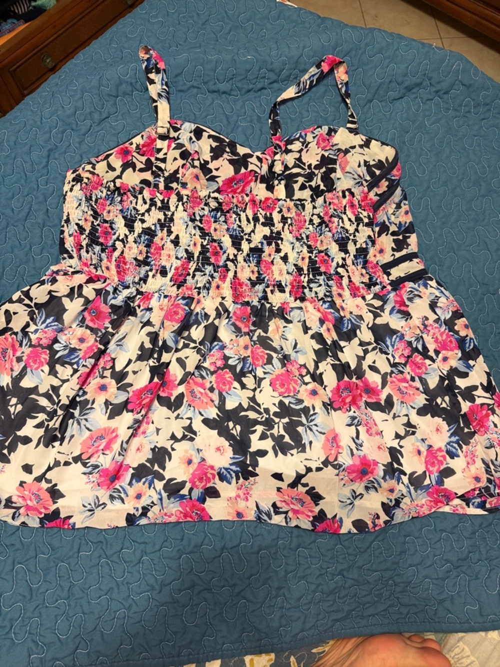 torrid Pink Floral Bustier Camisole with Black Trim - Picture 2 of 2